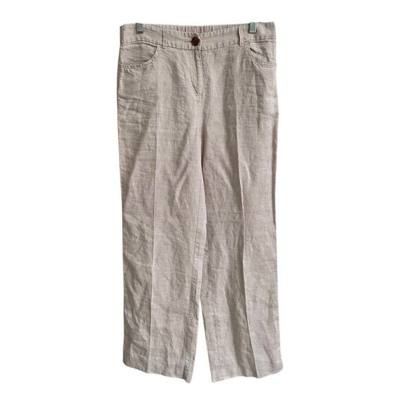 Chico's Pants - Chico's 100% Linen Pants women’s S cream beige wide leg